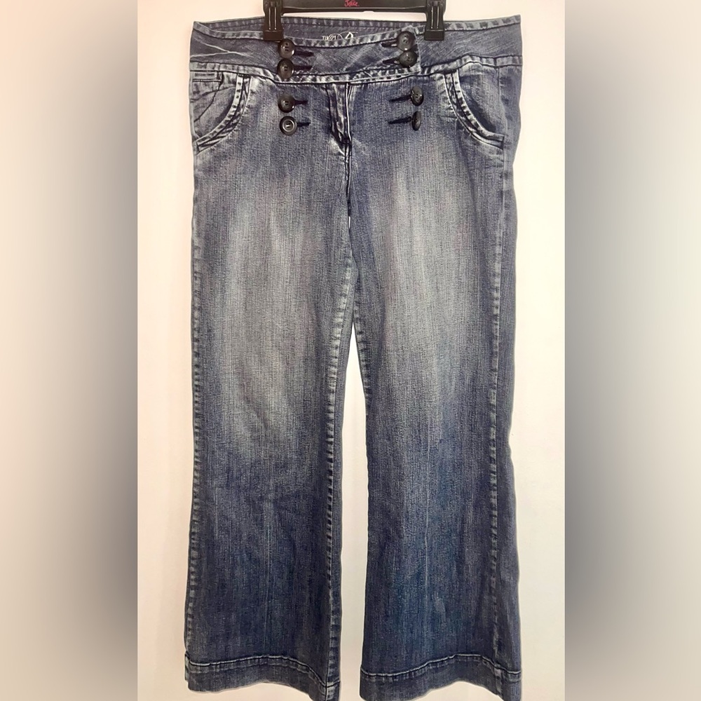 Premier Blue Flare Wide Leg Jeans